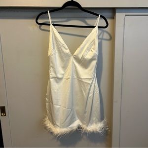 Midnight Muse Feather Mini Dress